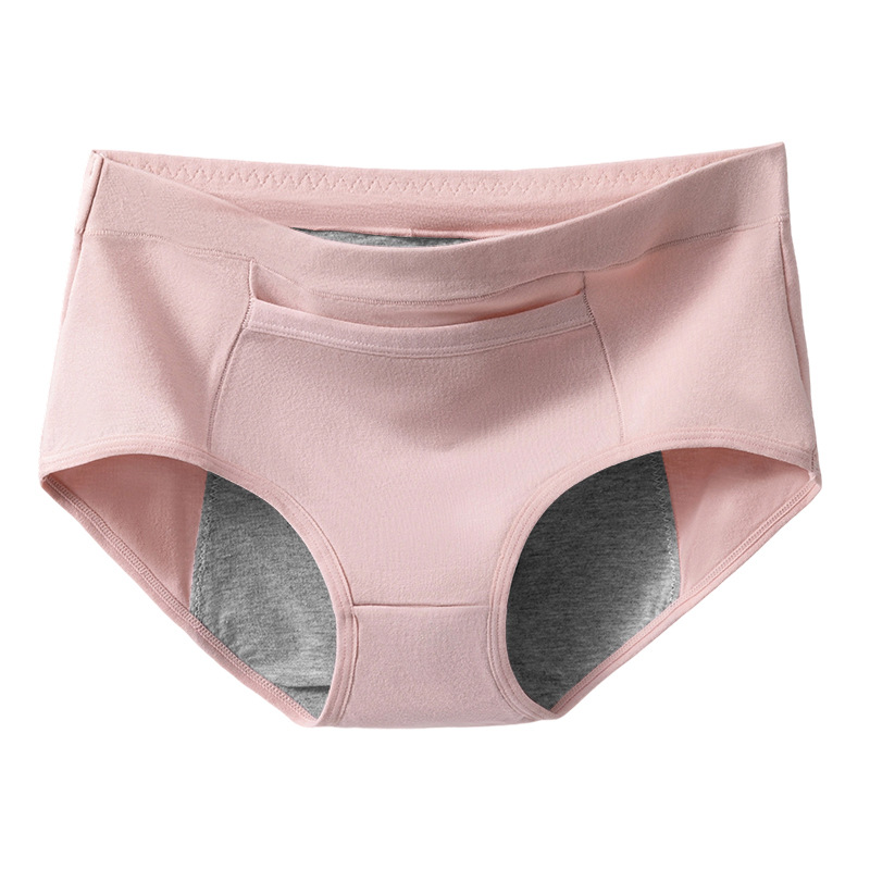 Period Panty Absorbent - 女性用ハイウエスト漏れ防止生理用ショーツ – フロントポケットと吸収層付きコットンブリーフ、生理用ノーショー下着