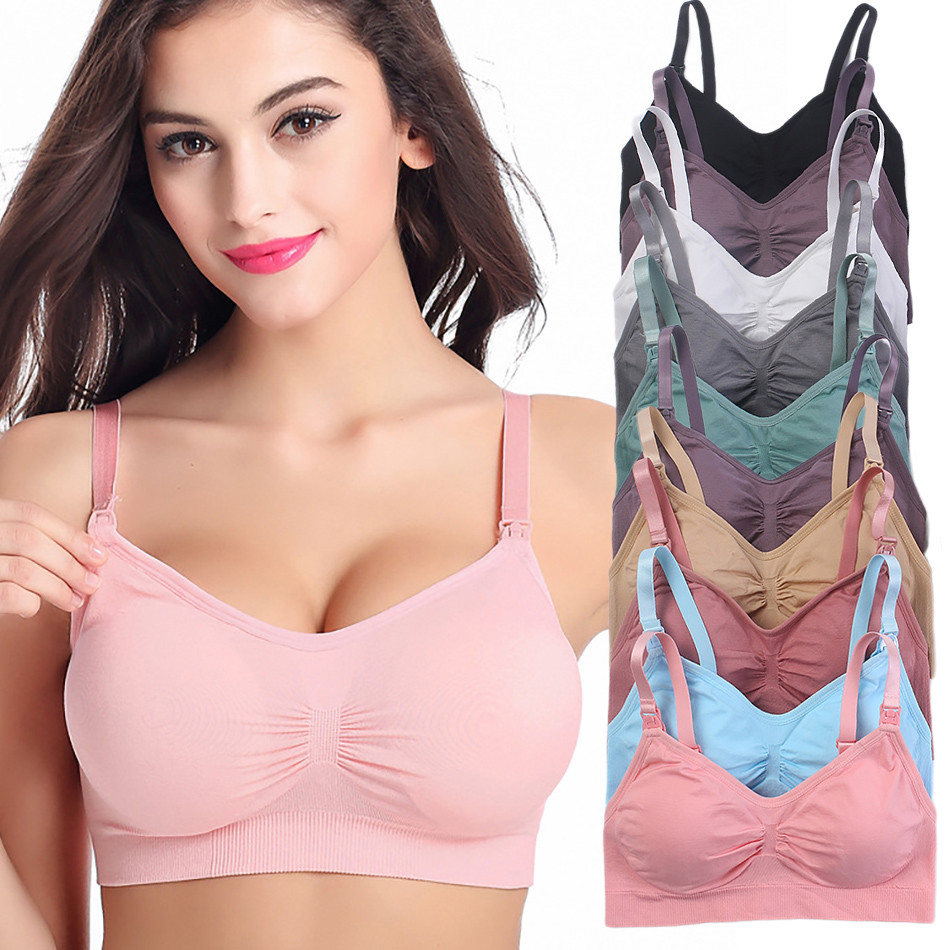 Nursing Bra Sleep - 通気性マタニティ妊娠中のブラジャー快適授乳睡眠 Bralette 女性ワイヤレスシームレス看護下着