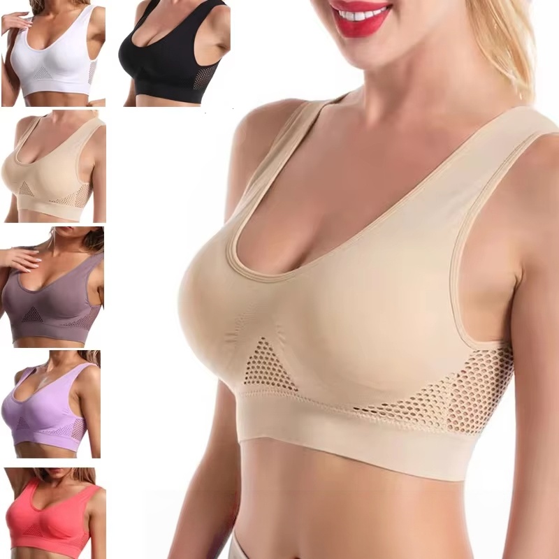 Seamless Underwear Women - プラスサイズ 1枚入り レディーススポーツブラ 大きいサイズ スチールリングなし シームレス下着