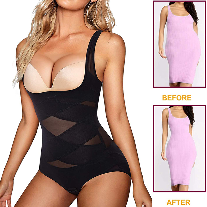 Shapewear Bodysuit Firm - 女性用ボディシェイパー、おなかコントロール、お尻リフト、シェイプウェアボディスーツ、痩身腹、ウエストトレーナー、産後下着、トップ