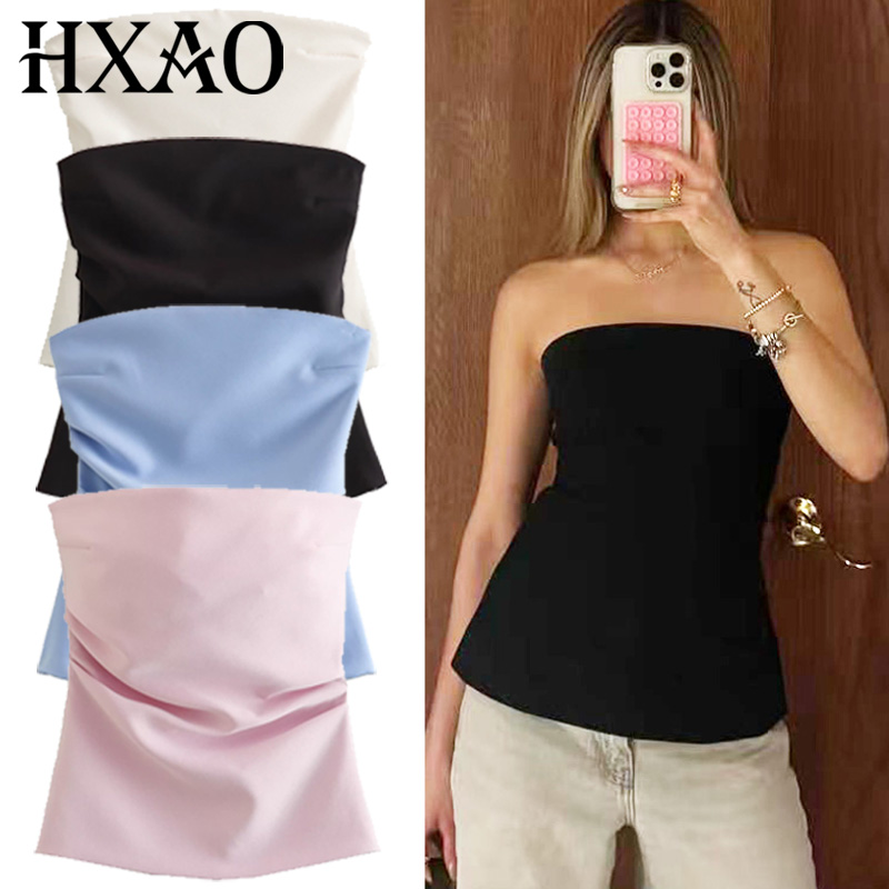 Strapless Bra Backless - HXAO コルセットチューブトップ レディース サマー2025 ファッション タンク＆キャミソール