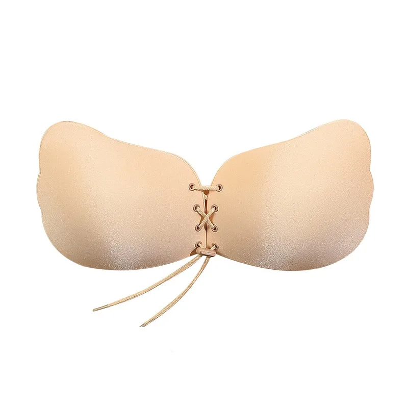 Silicone Bra Adhesive - 快適なシームレス粘着ブラ、薄型シリコンストラップレスブラ、目に見えないプッシュアップブラ、普段使いやウェディングドレスに最適