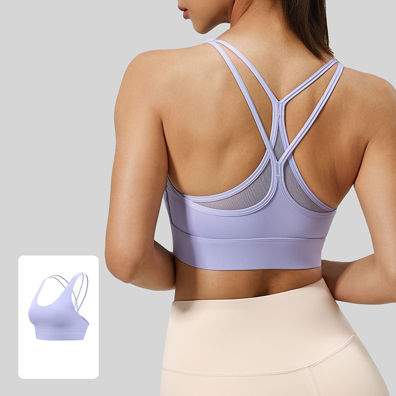 Sports Bra High Impact - 2026年新作 レディース セクシー メッシュ クロスバック ヨガブラ
