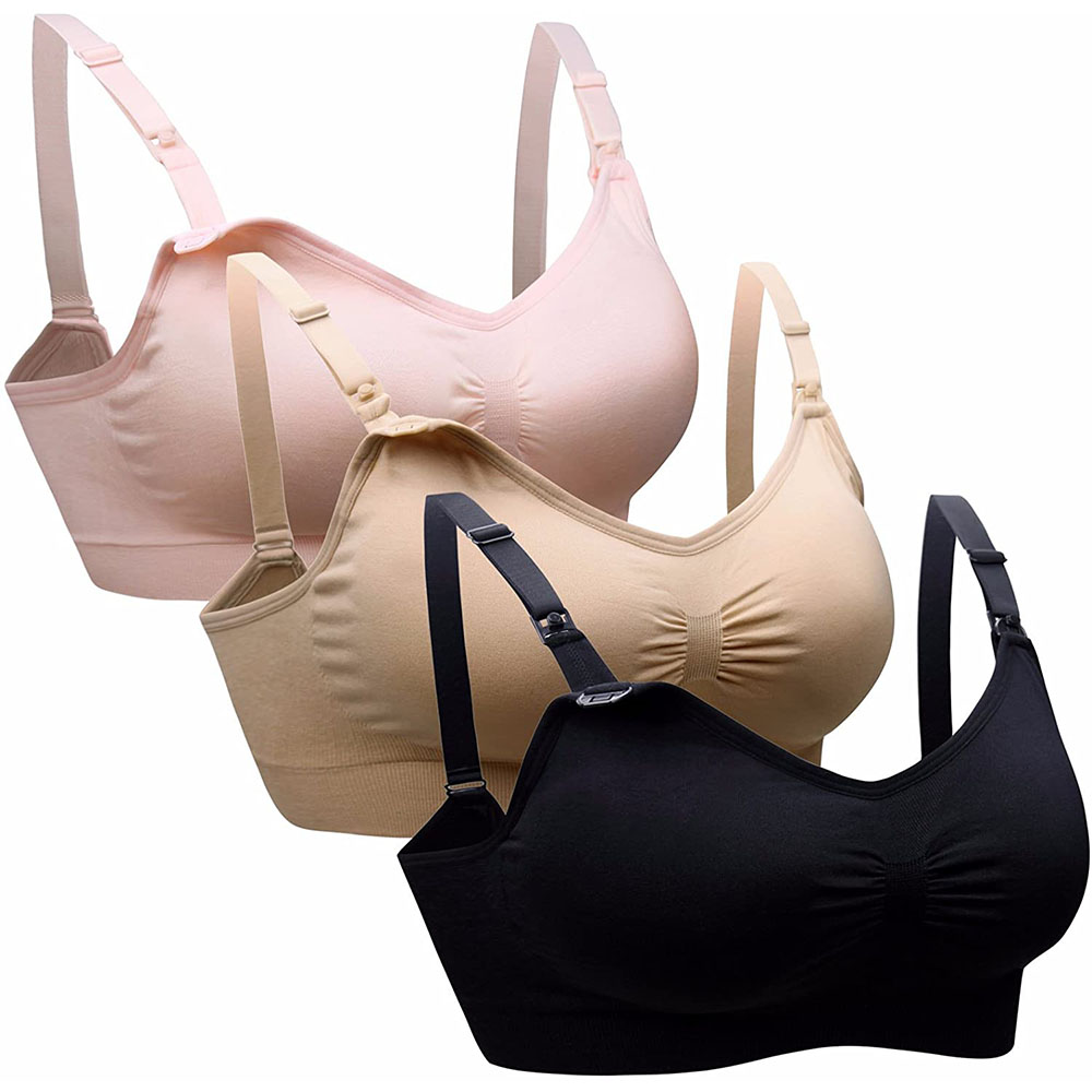Nursing Bra Sleep - レディースマタニティ授乳ブラジャー母親のシームレスなクリップダウンプッシュアップ睡眠ブラレット授乳下着用