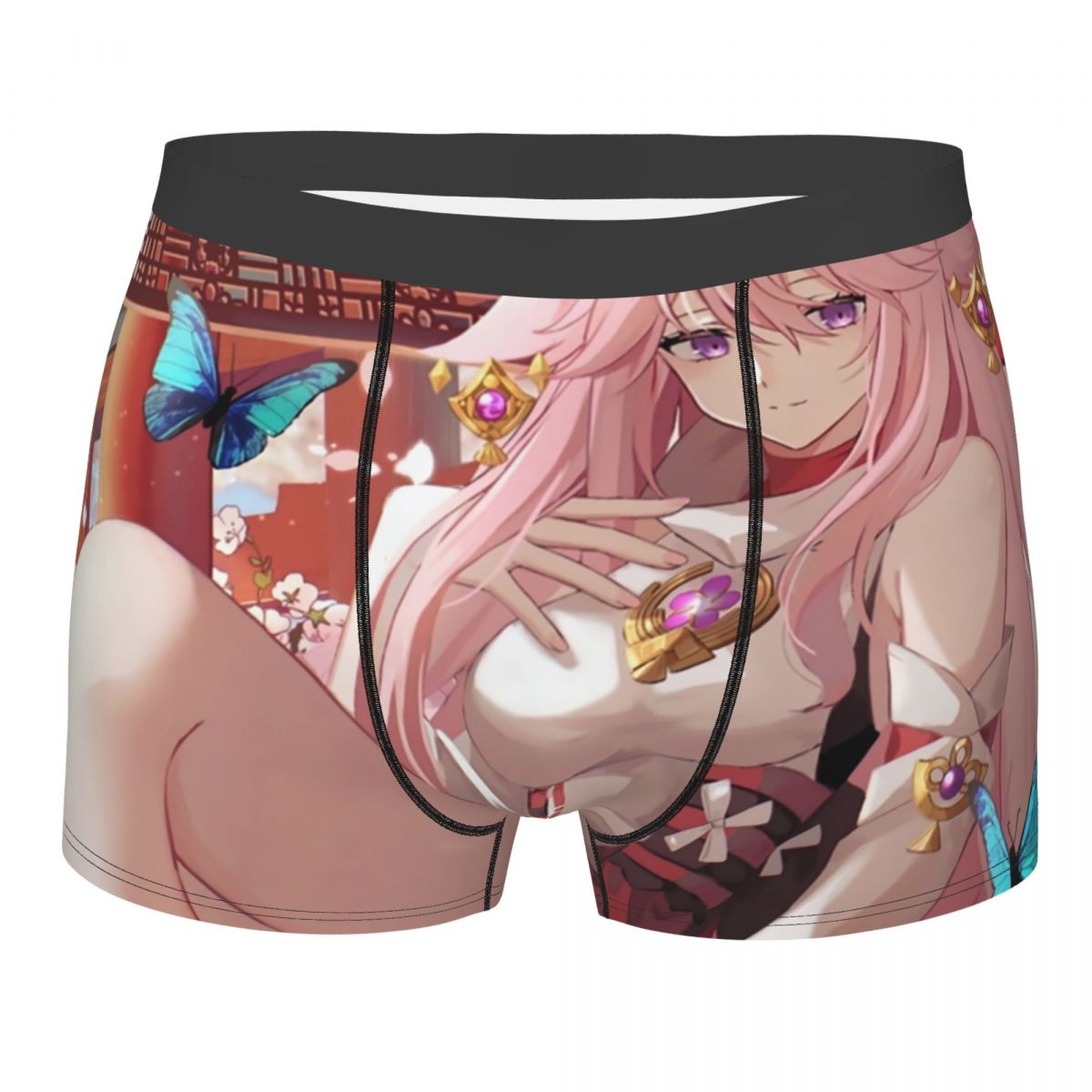 Boyshort Underwear - 原神インパクト八重巫女ボクサーパンツ男性 3D プリント男性 Breathbale アニメーション漫画ゲーム下着パンティーブリーフ