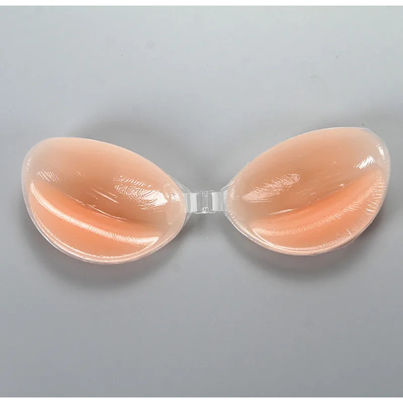 Silicone Bra Adhesive - NuBra シリコンブラ 女性用 - 粘着式バックレスストラップレスプッシュアップブラ、フロントクロージャー付きの目に見えない粘着ジェルパッド