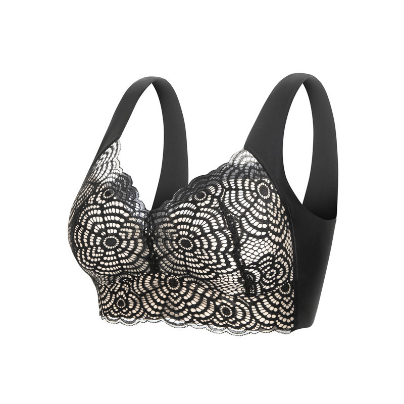 Seamless Underwear Women - L'bellagiovanna レディース ワイヤーフリー レース ブラジャー タンクトップ