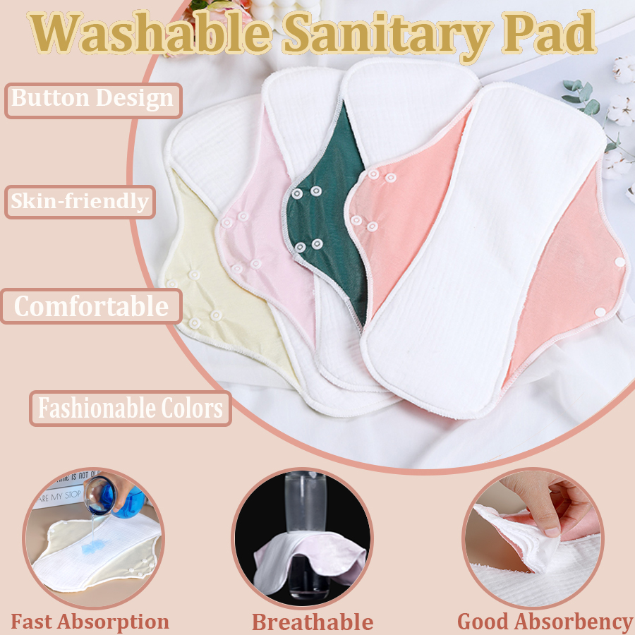 Period Panty Absorbent - 女性用洗える生理用ナプキン1個、再利用可能な月経期間下着ライナーパンティパッド、3層吸収性
