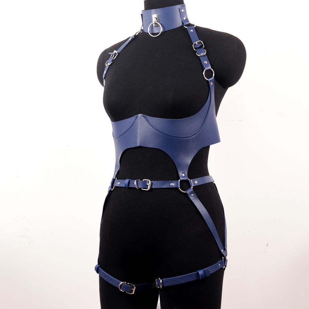 女性レザーハーネスセットセクシーなランジェリーボディボンデー - Garter Belt Set のレビューと価格