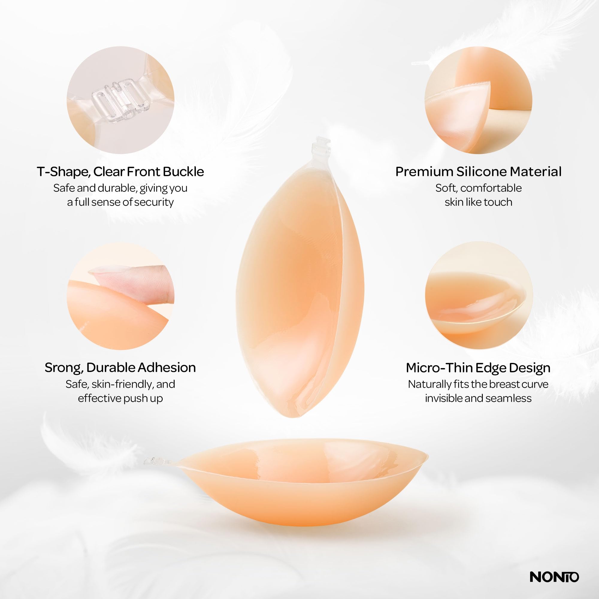 粘着ブラ ストラップレス 粘着式 見えない プッシュアップ  - Silicone Bra Adhesive のレビューと価格