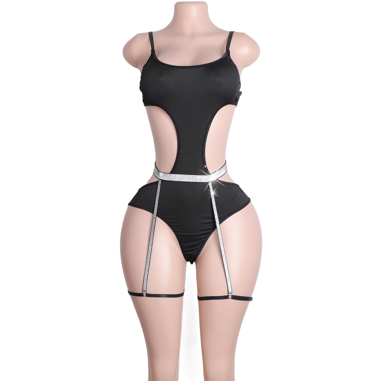 カスタムラインストーンポールダンスウェア、ガーターベルト付き - Garter Belt Set のレビューと価格