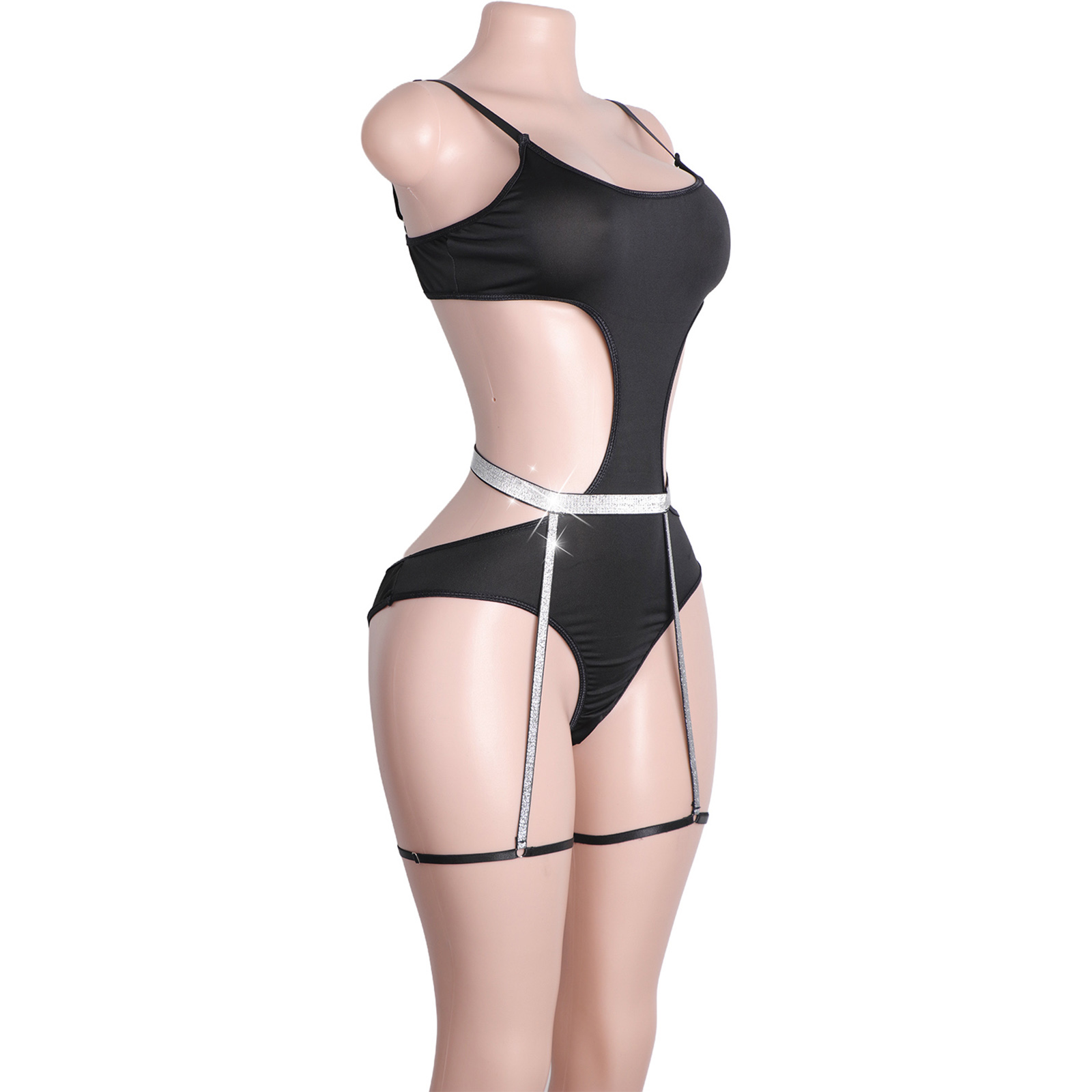 カスタムラインストーンポールダンスウェア、ガーターベルト付き - Garter Belt Set のレビューと価格