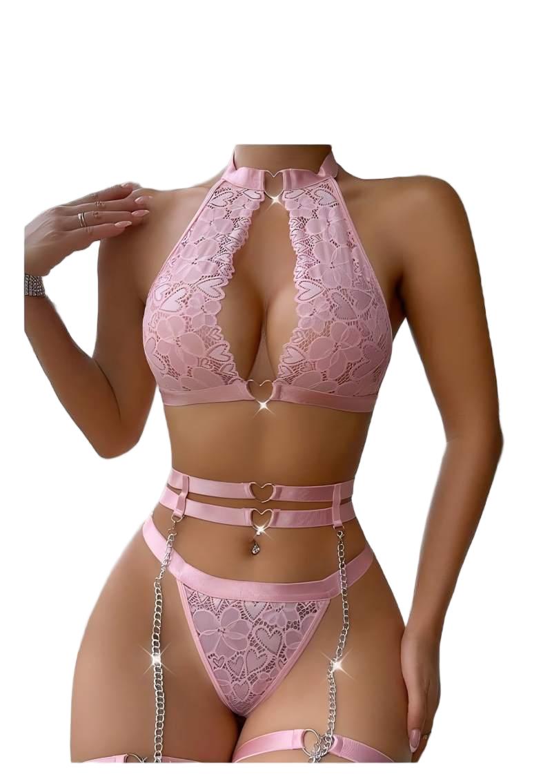セクシーなランジェリーセット、プッシュアップレースガーターラ - Push Up Bra Padded のレビューと価格