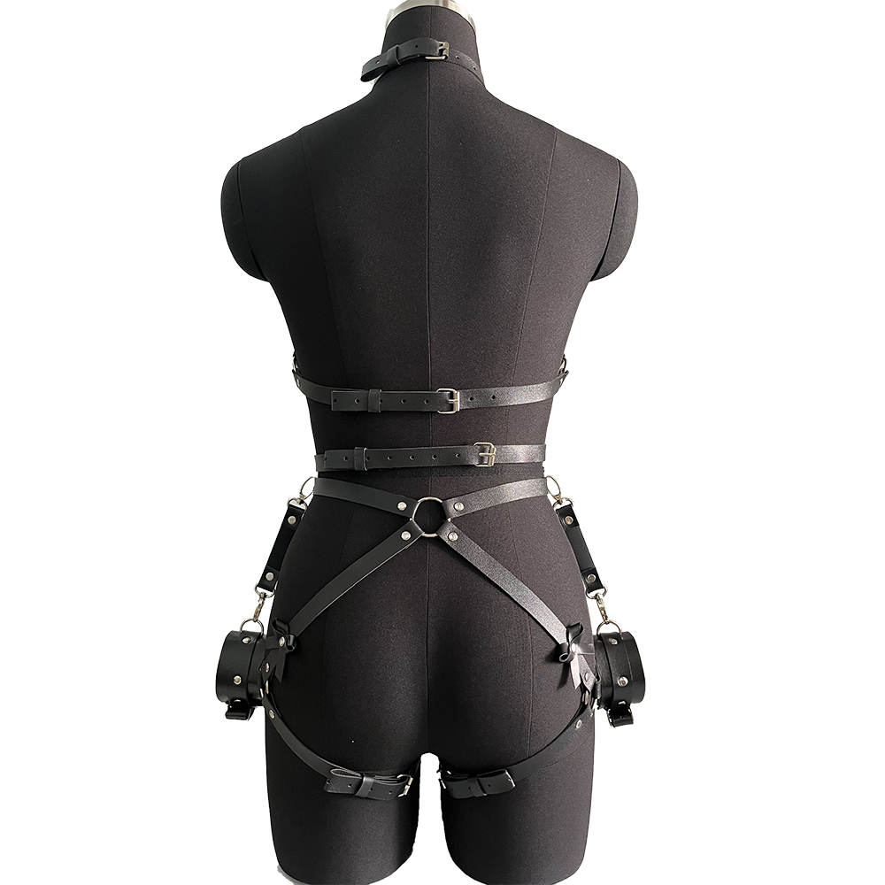 ハーネス女性 Pu レザー脚女性のセクシーなボンデージ脚ハー - Garter Belt Set のレビューと価格