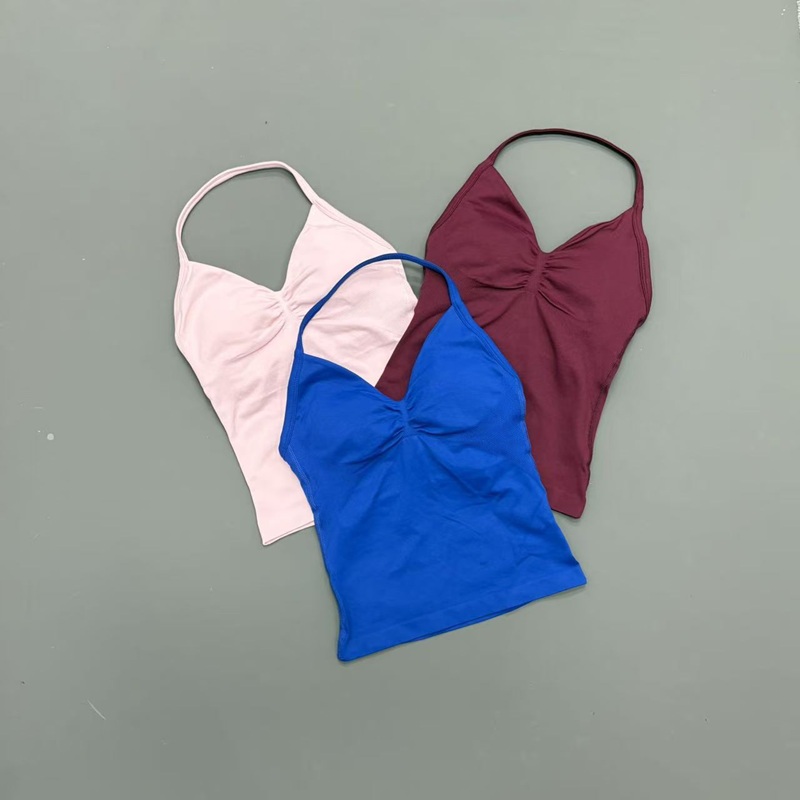 ジム女性用スポーツタンクトップ シームレス ホルターストラッ - Sports Bra High Impact のレビューと価格
