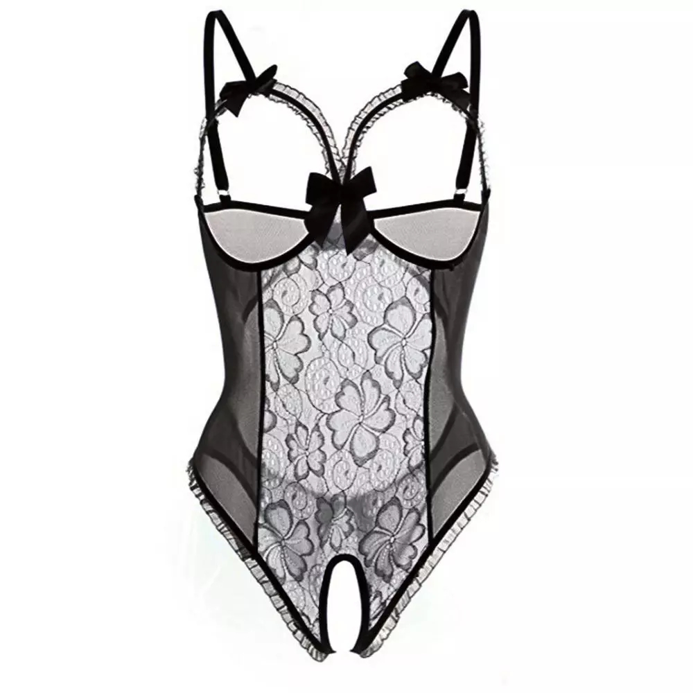 女性用セクシーオープンブラストラップランジェリーレースナイト - Babydoll Chemise Night のレビューと価格