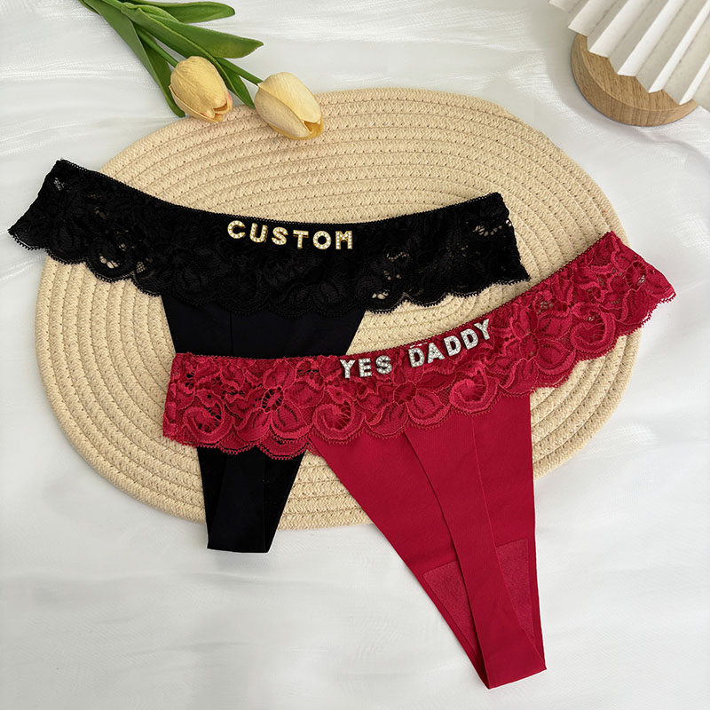 パーソナライズされたカスタム Tバック名クリスタルレター G - Thong Bikini Women のレビューと価格