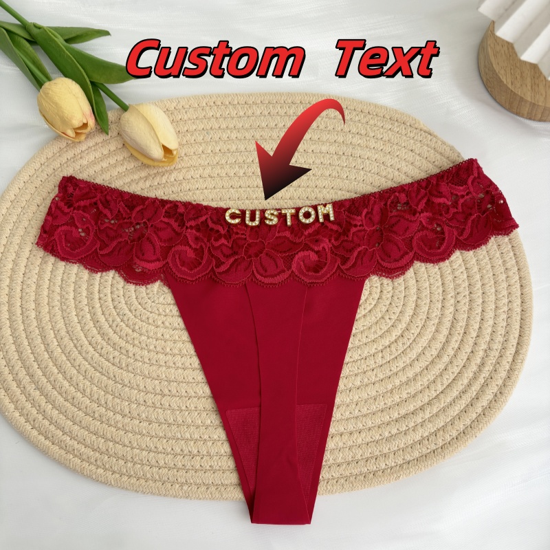 パーソナライズされたカスタム Tバック名クリスタルレター G - Thong Bikini Women のレビューと価格