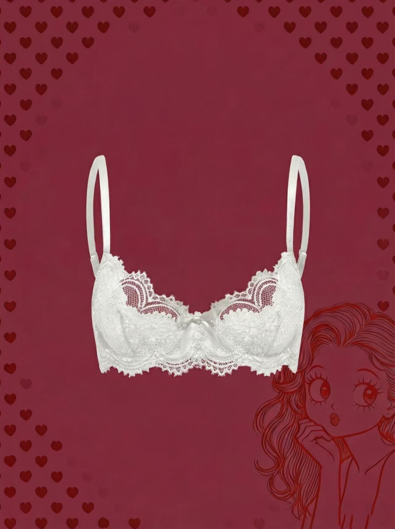 プラスサイズ女性用ブラジャー セクシーレースブラジャー おし - Push Up Bra Padded のレビューと価格