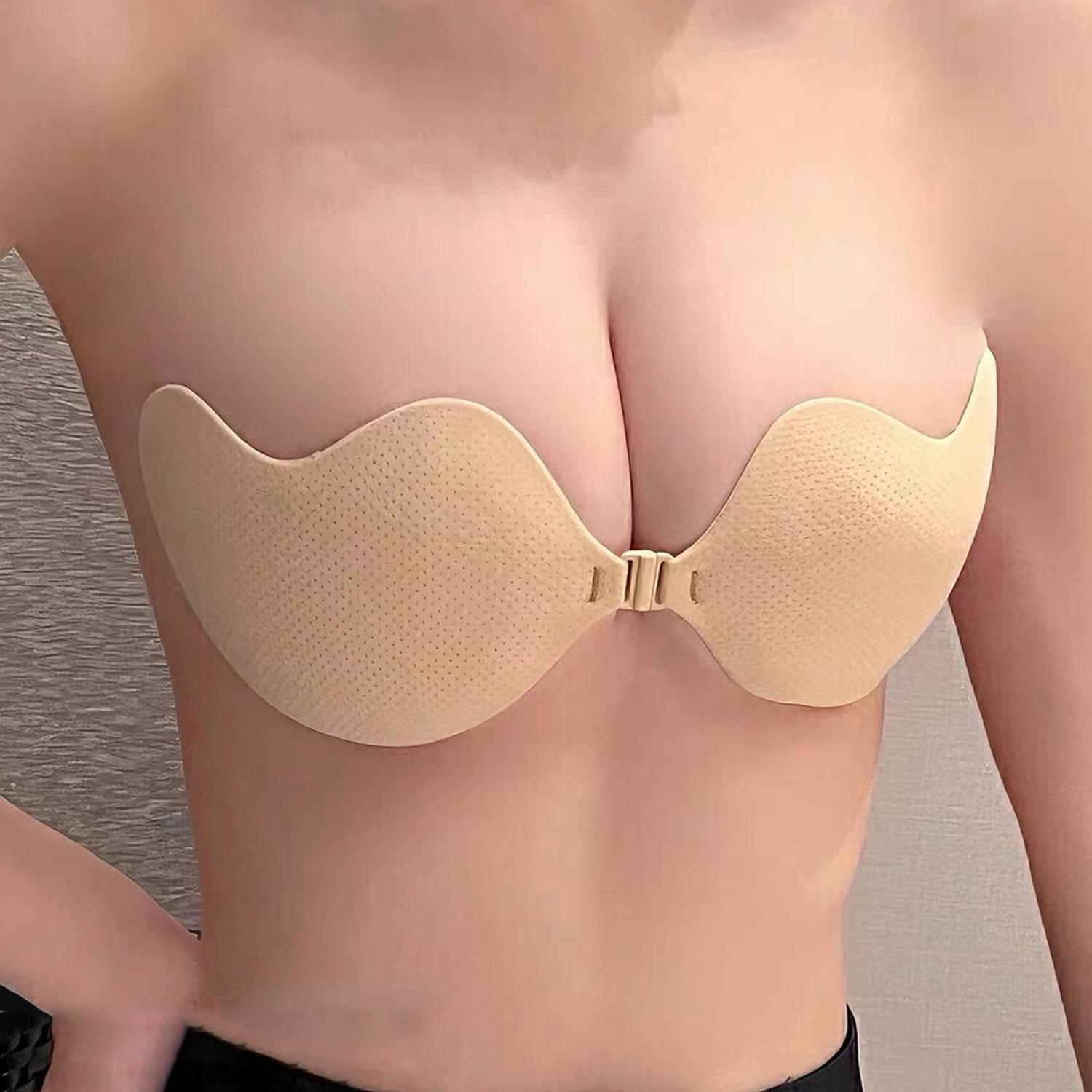 女性用バックレスインビジブルプッシュアップブラ、ストラップレ - Push Up Bra Padded のレビューと価格