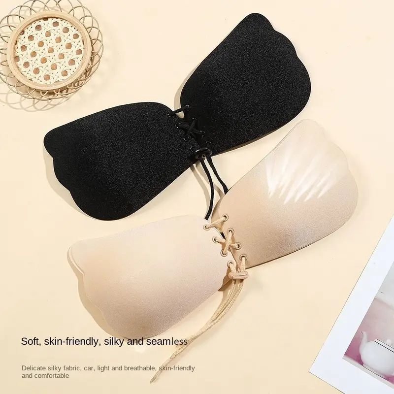 快適なシームレス粘着ブラ、薄型シリコンストラップレスブラ、目 - Silicone Bra Adhesive のレビューと価格