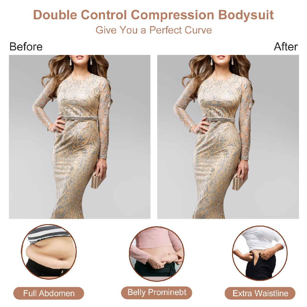 女性用ディープVバックレスシェイプウェアボディスーツ、アンダ - Shapewear Bodysuit Firm のレビューと価格