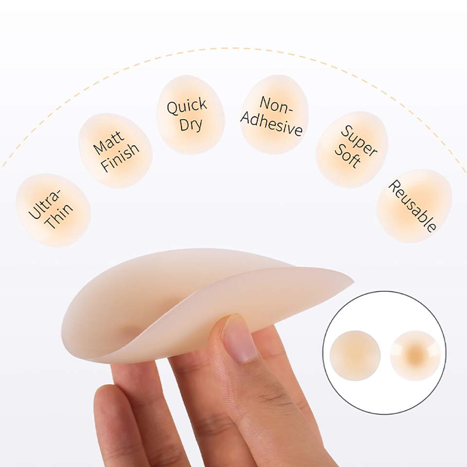 目に見えない自己粘着性のシリコーン胸の花びら,防水ステッカー - Nipple Cover Pasties のレビューと価格