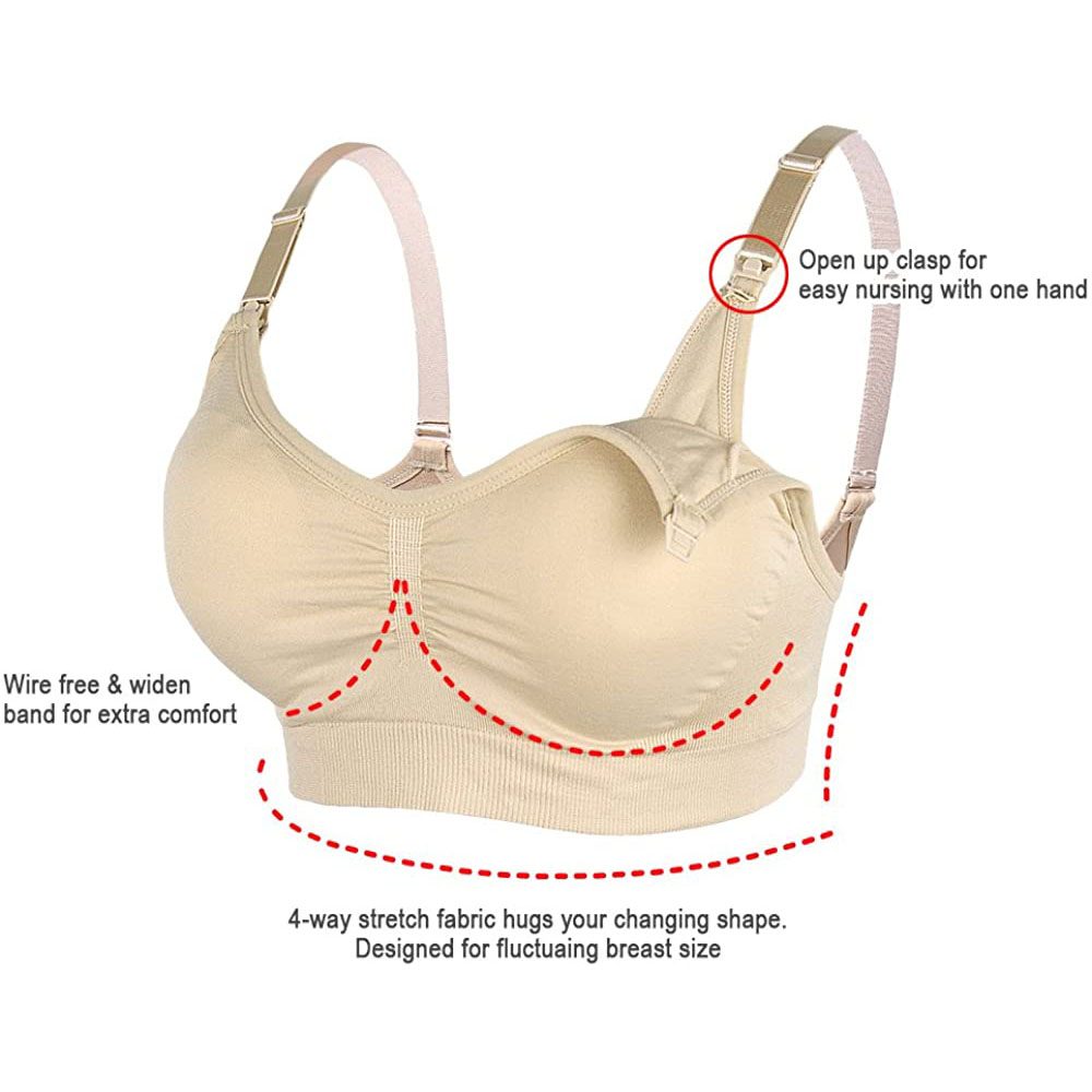 レディースマタニティ授乳ブラジャー母親のシームレスなクリップ - Nursing Bra Sleep のレビューと価格