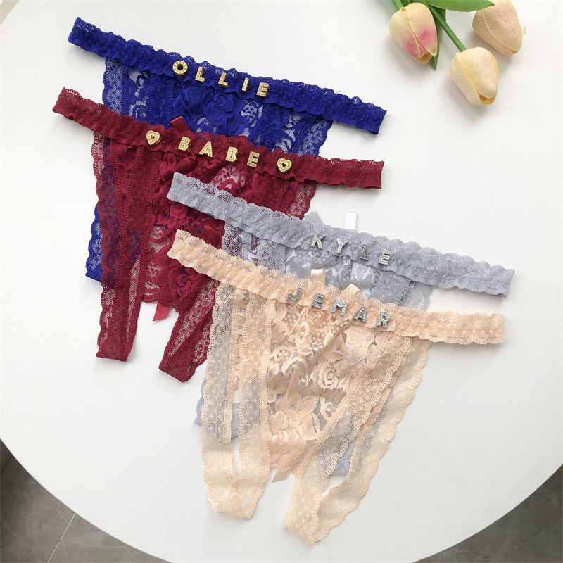 カスタマイズされた G ストリングパンティークリスタル文字パ - Thong Bikini Women のレビューと価格