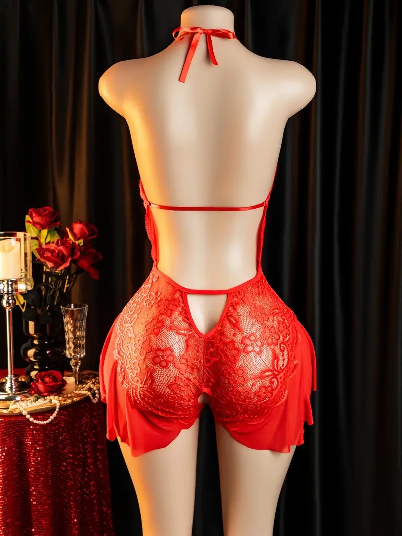 女性のためのエロティックなランジェリー,透かし彫りのレースの - Lace Teddy Lingerie のレビューと価格