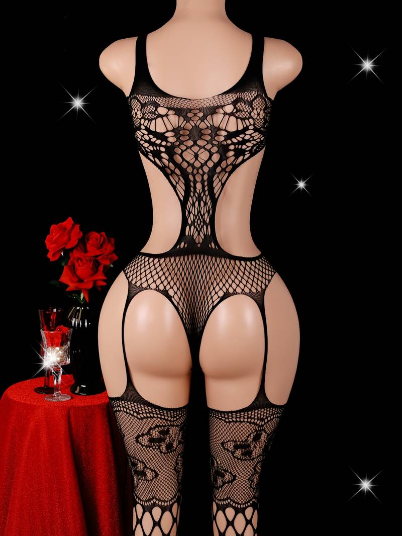スリングラウンドネックベストプッシュアップブラベビードールド - Bodystocking Fishnet のレビューと価格