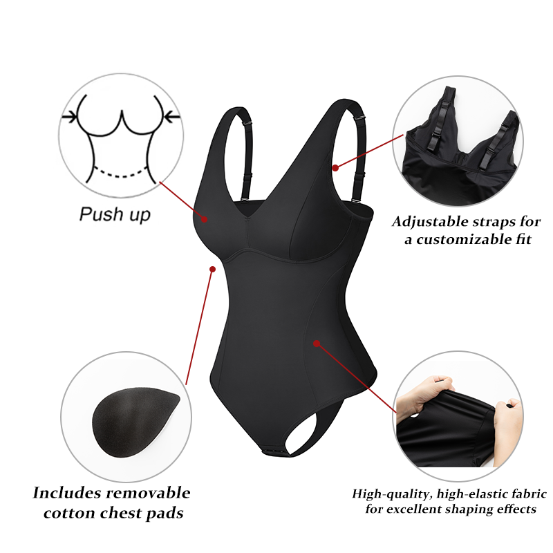 女性のためのセクシーなVネックコルセット,一体型ブラ,痩身下 - Shapewear Bodysuit Firm のレビューと価格