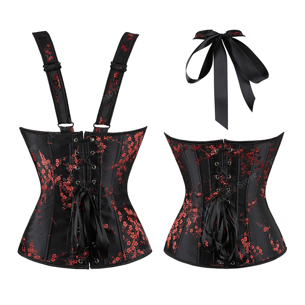 女性用ストラップ付きコルセット,フローラル,ジャカードビスチ - Corset Waist Cinch のレビューと価格