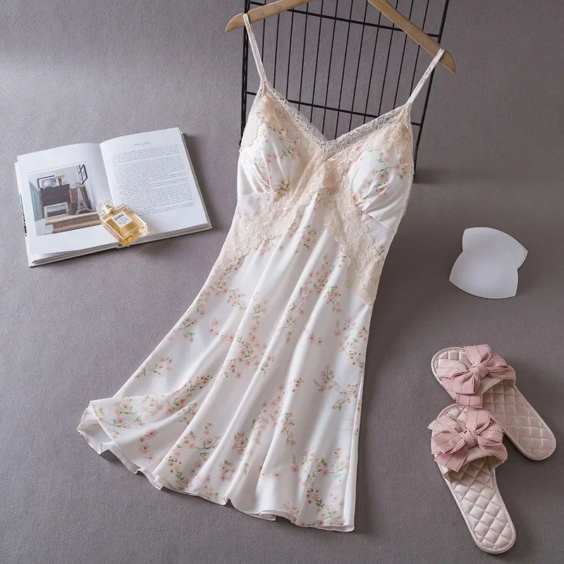 女性のセクシーなランジェリーサテンナイトガウンシルクシュミー - Babydoll Chemise Night のレビューと価格