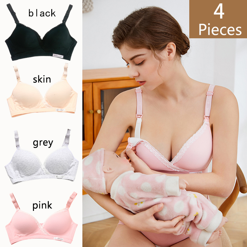 4 個新しい綿ノンワイヤー授乳服授乳ブラジャー妊婦妊娠胸睡眠 - Nursing Bra Sleep のレビューと価格