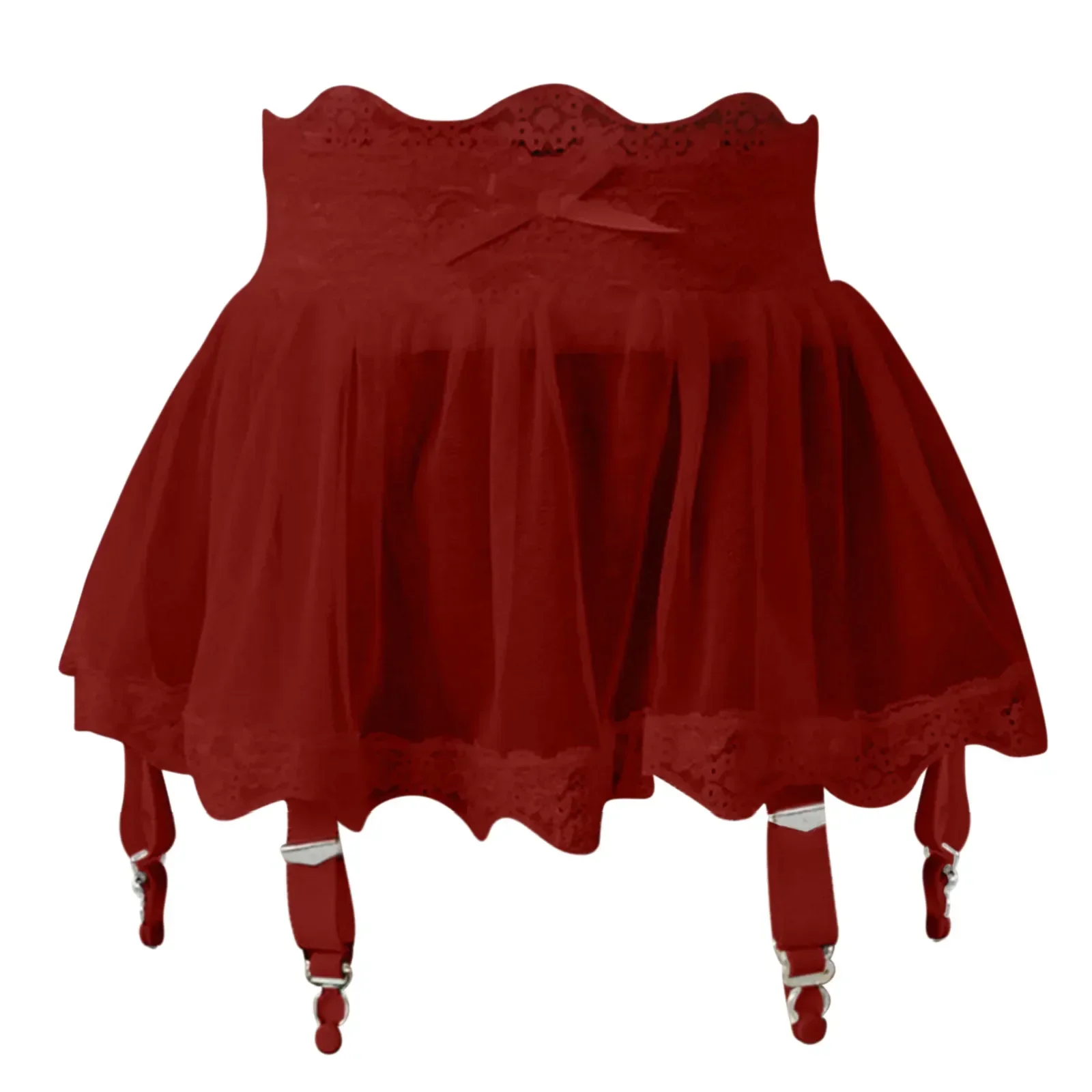 女性ハイウエストレース包帯セクシーなミニスカートガーターベル - Garter Belt Set のレビューと価格