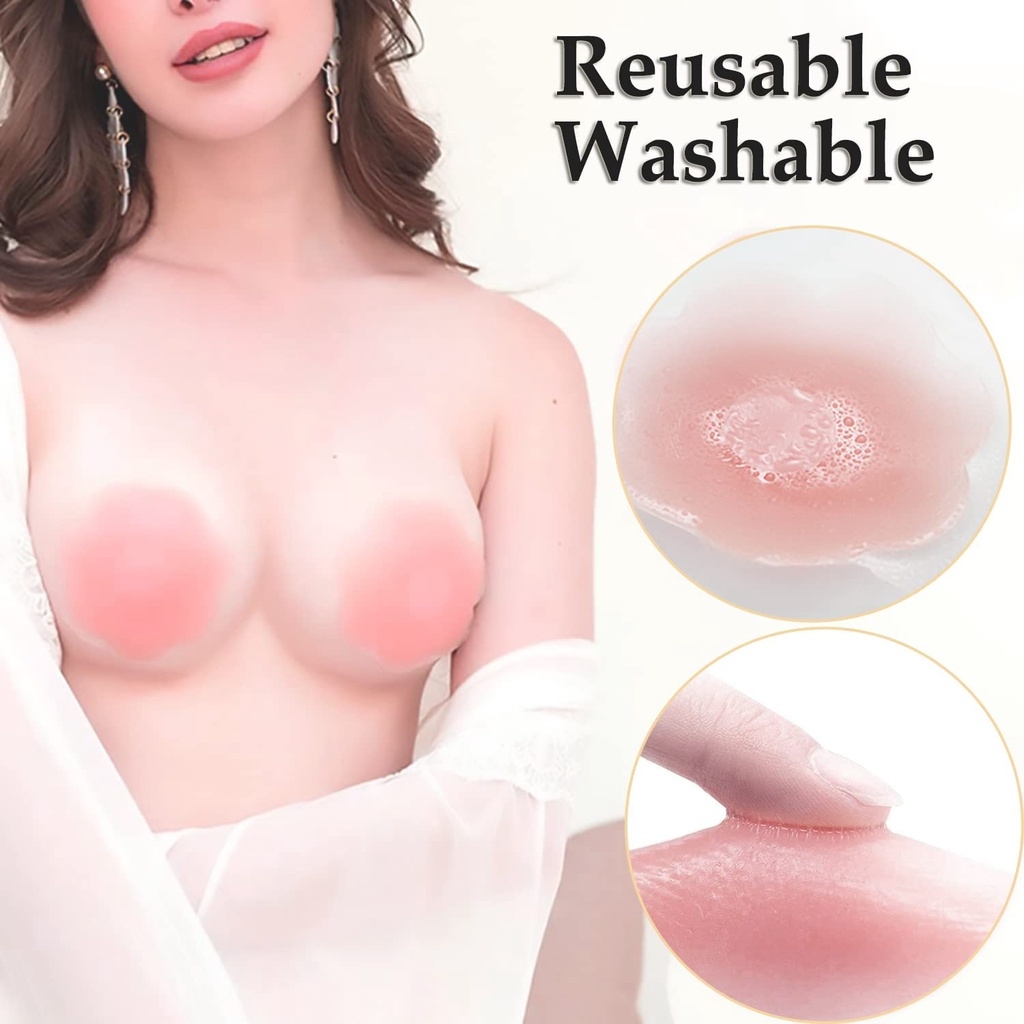 6/12個入り 目に見えない粘着式チェストパッド 再利用可能 - Nipple Cover Pasties のレビューと価格