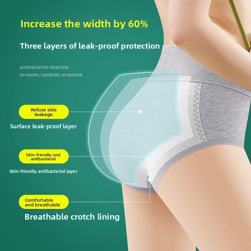 女性ハイウエスト生理用下着綿漏れ防止月経ブリーフサニタリーパ - Period Panty Absorbent のレビューと価格