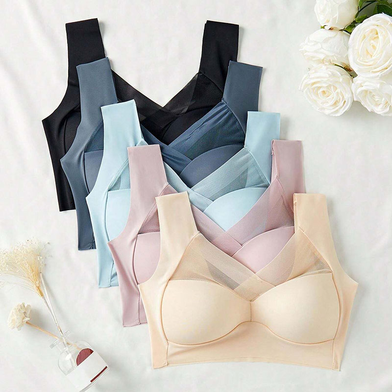 5 個の女性スポーツブラジャーフルカップブラジャー女性のセク - Bralette Wireless Soft のレビューと価格