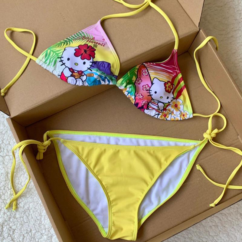 Y2K ガールズかわいいハローキティ水着スプリット水着夏の女 - Thong Bikini Women のレビューと価格