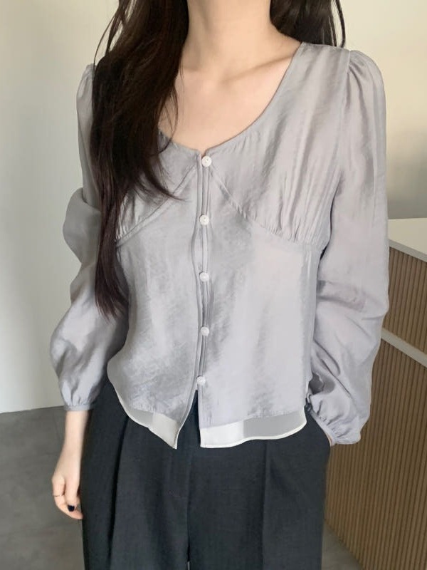 2026年春 レディース シックなバブルスリーブシャツ ウエ - Corset Waist Cinch のレビューと価格