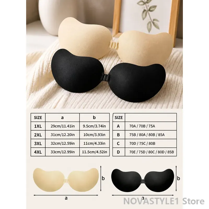 2 ペアの通気性のある目に見えないブラジャー、深い V ネッ - Strapless Bra Backless のレビューと価格