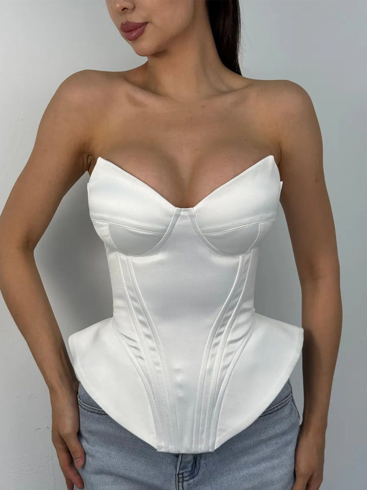 BKQU セクシーなフィッシュボーンストラップレスコルセット - Corset Waist Cinch のレビューと価格