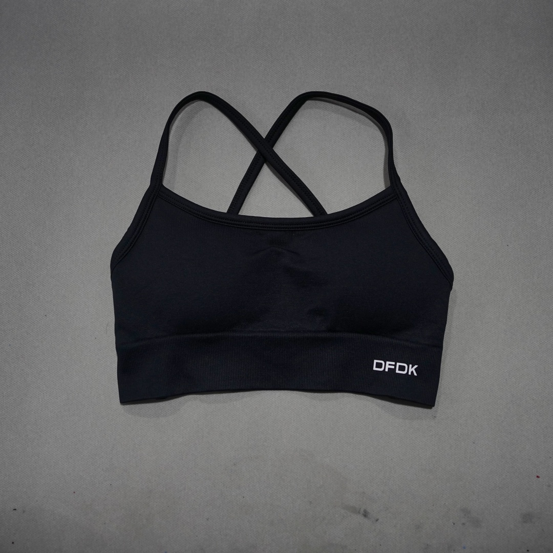 DFDK リブ編みシームレスクロスバックヨガブラ女性用ワイヤ - Push Up Bra Padded のレビューと価格