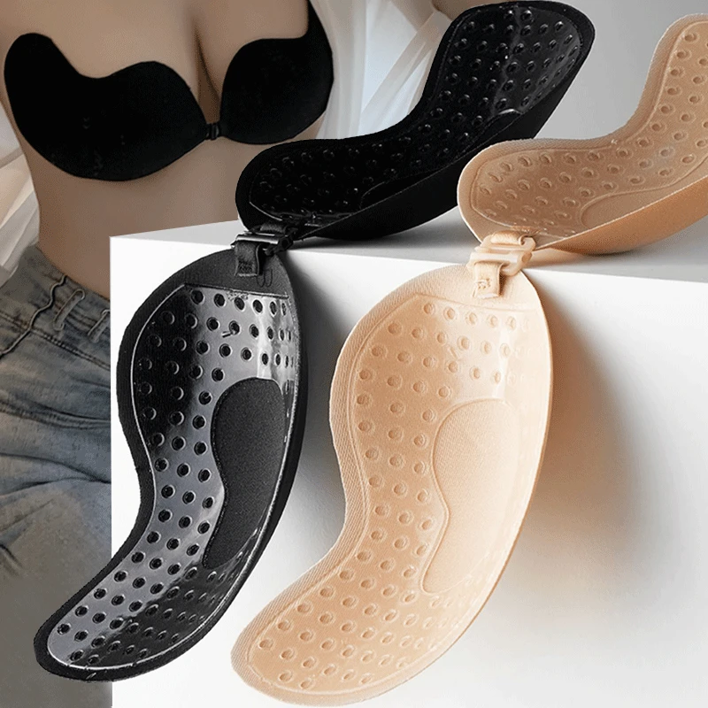 再利用可能な粘着式ニップルカバー A～Dカップ、シリコンパッ - Push Up Bra Padded のレビューと価格